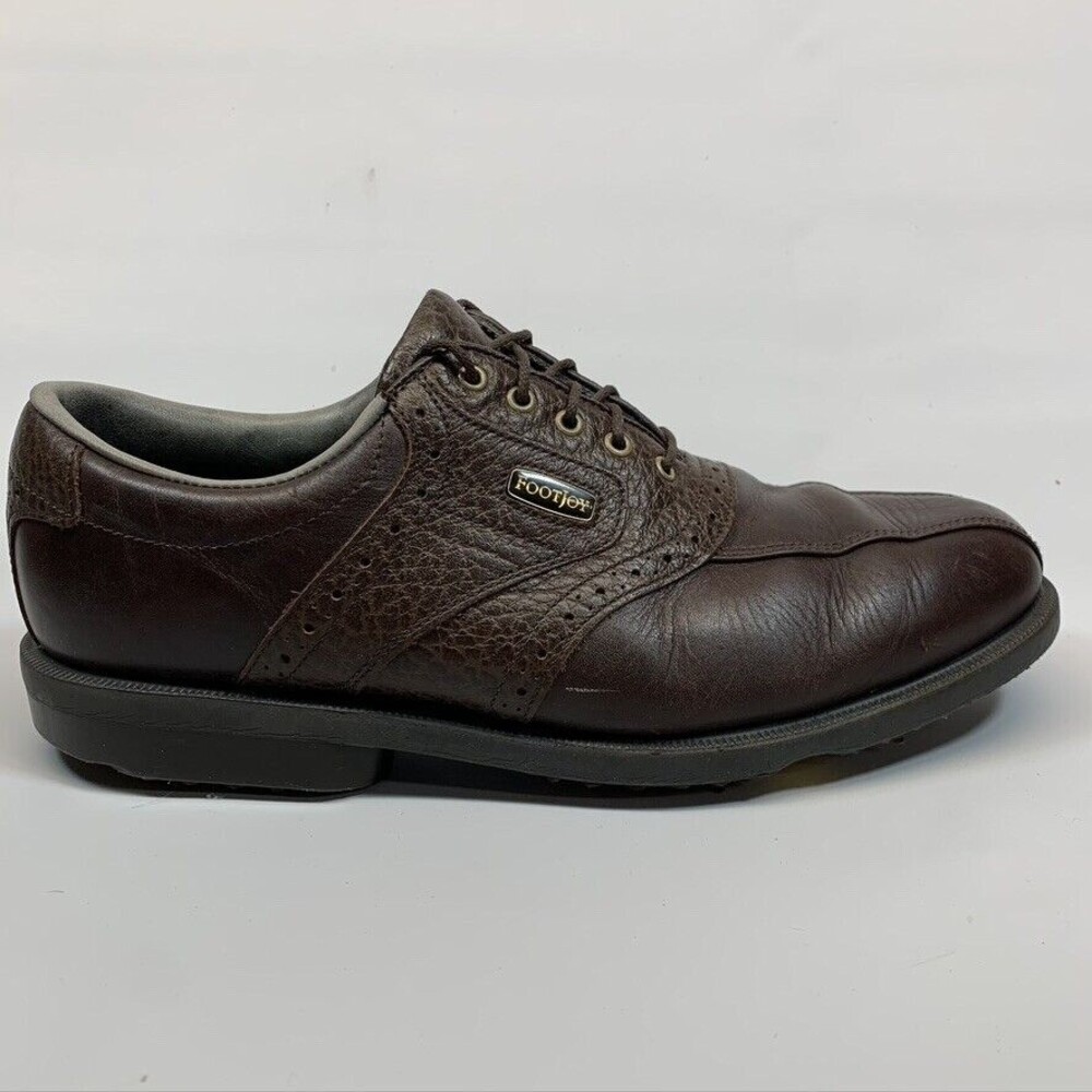 Footjoy Dryjoys Aquaflex Golf Shoes Men's Size 9.5 M Brown Leather 53478 - Picture 4 of 12